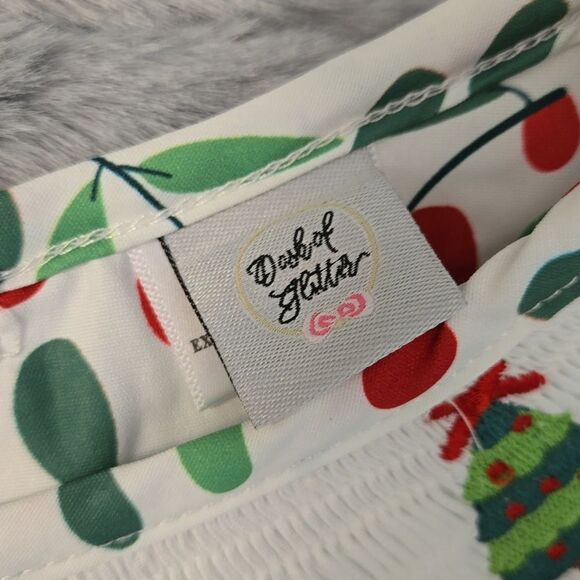 Dash of Glitter White/Red Holiday Dress, Little Girls Size Medium, EUC - Picture 4 of 8